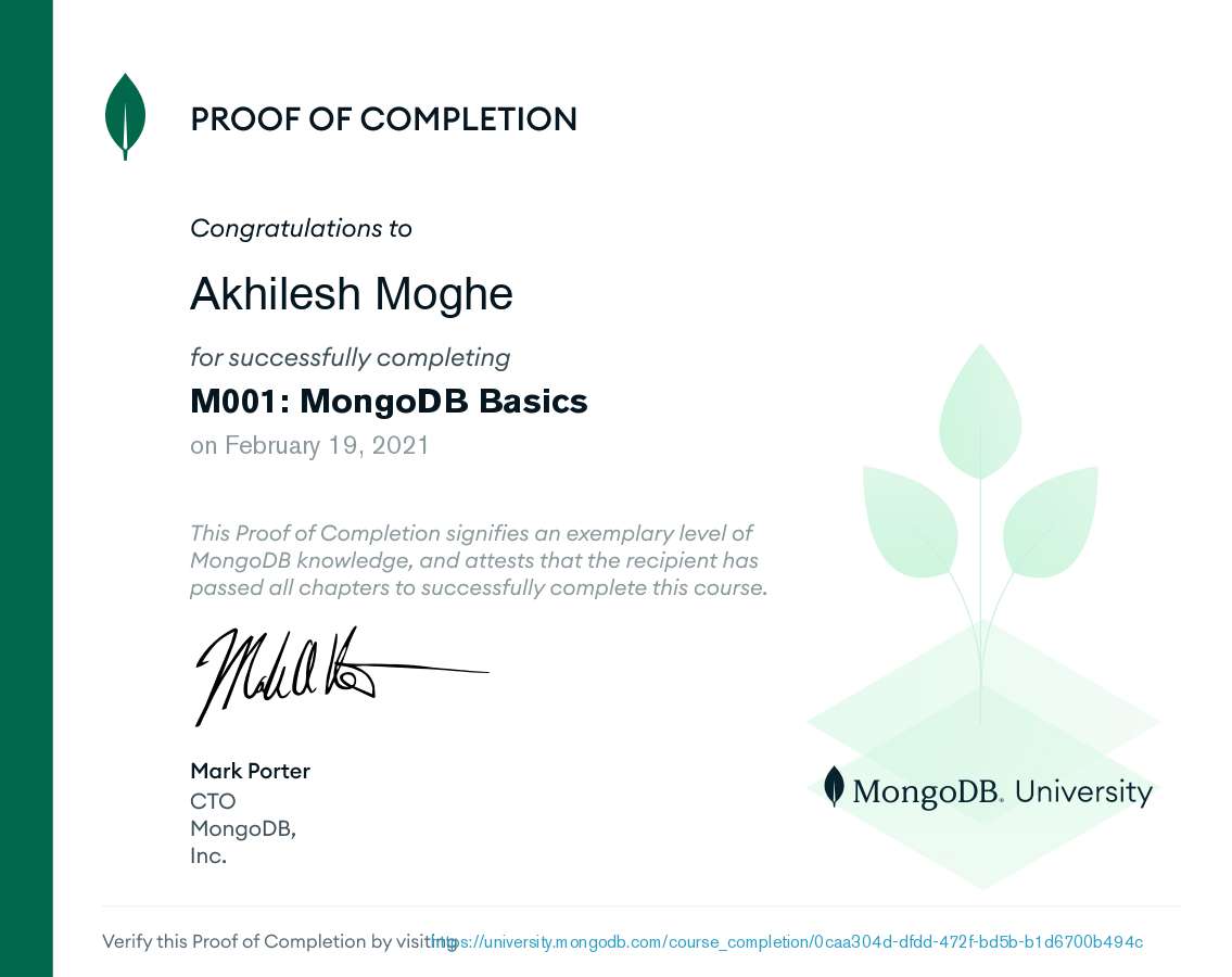 MongoDB_University_M001_MongoDB_Basics_proof_of_completion
